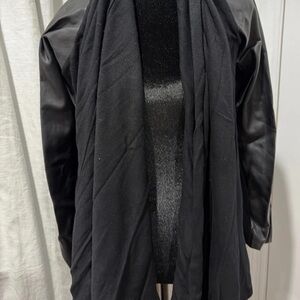 Zara Black Lightweight Draped Shirt Jacket